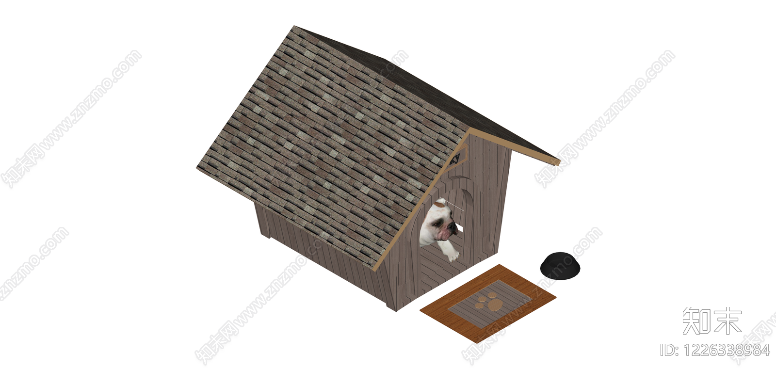 带宠物狗木屋组件SU模型下载【ID:1226338984】