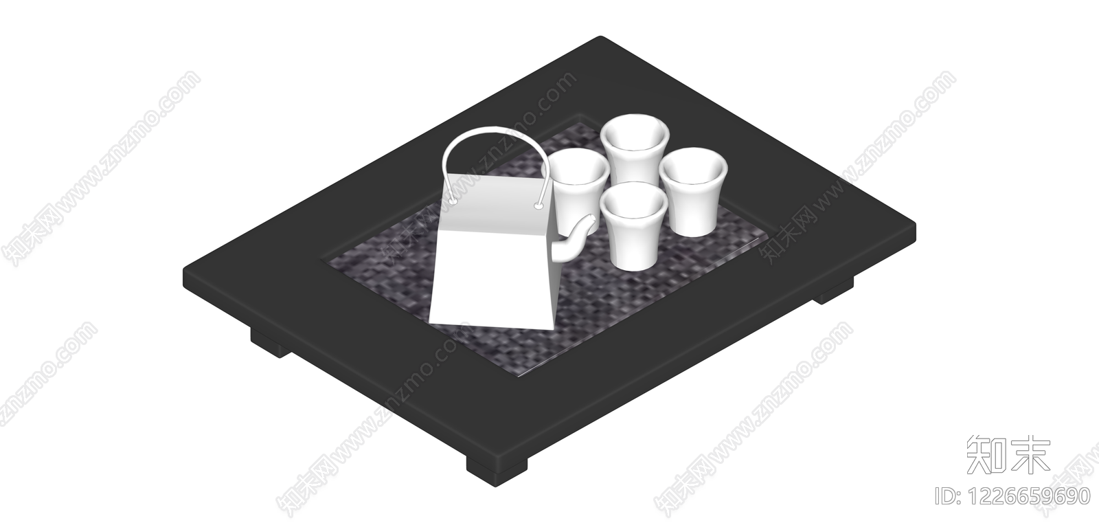 茶壶茶杯组合SU模型下载【ID:1226659690】