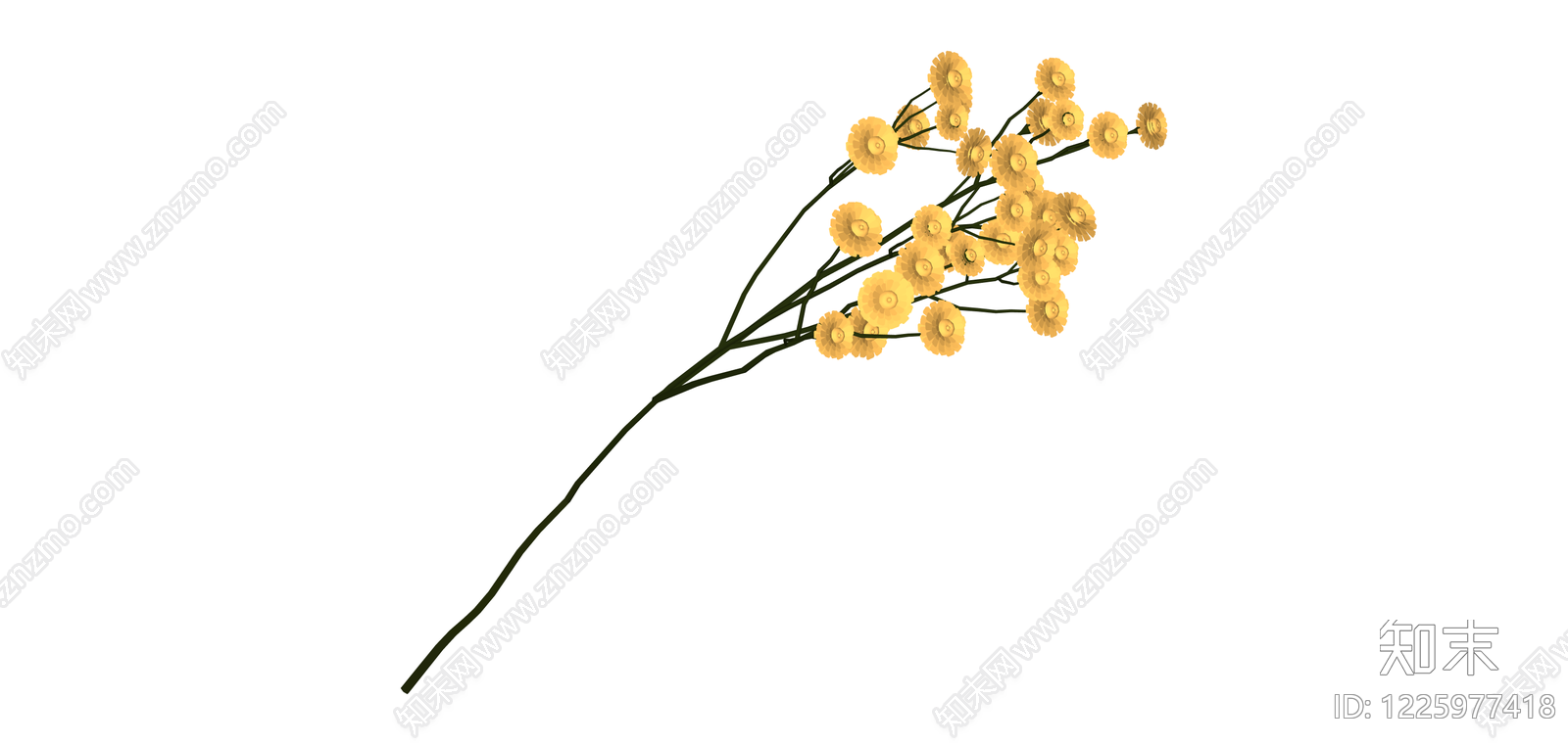 黄色干花花艺组合SU模型下载【ID:1225977418】