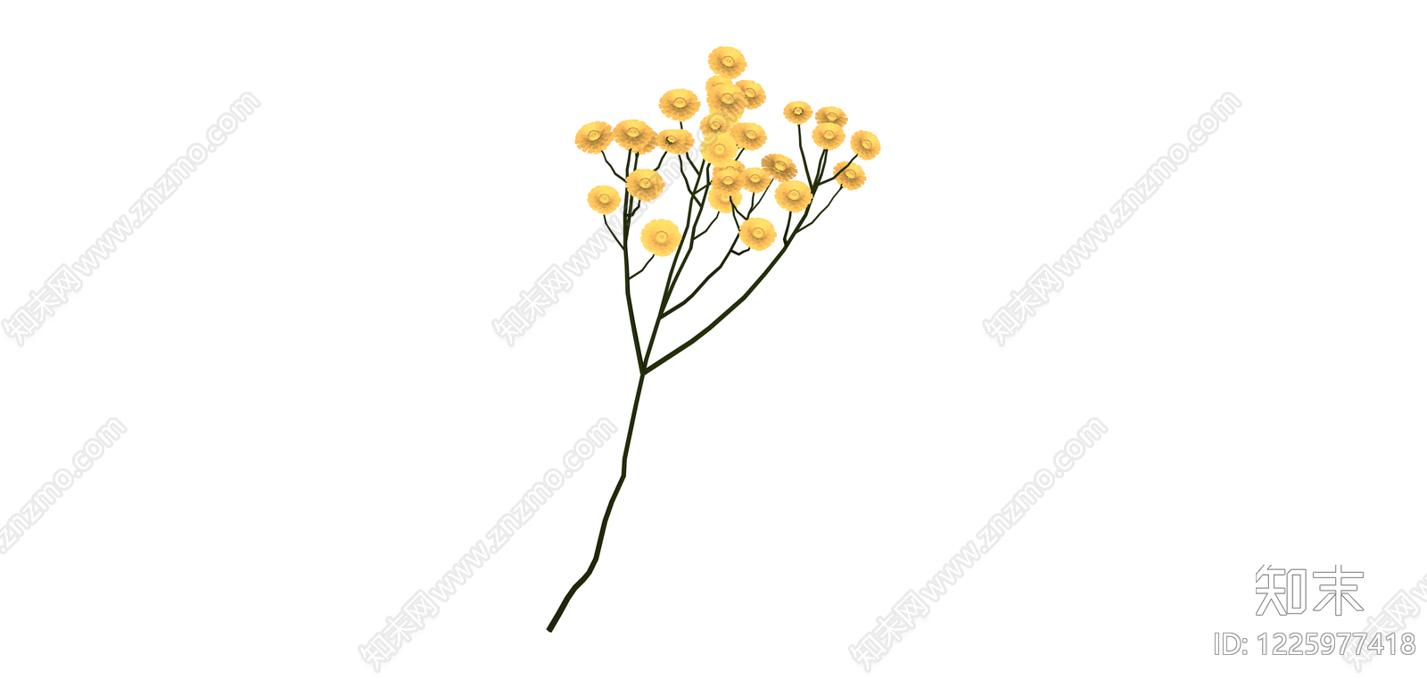 黄色干花花艺组合SU模型下载【ID:1225977418】