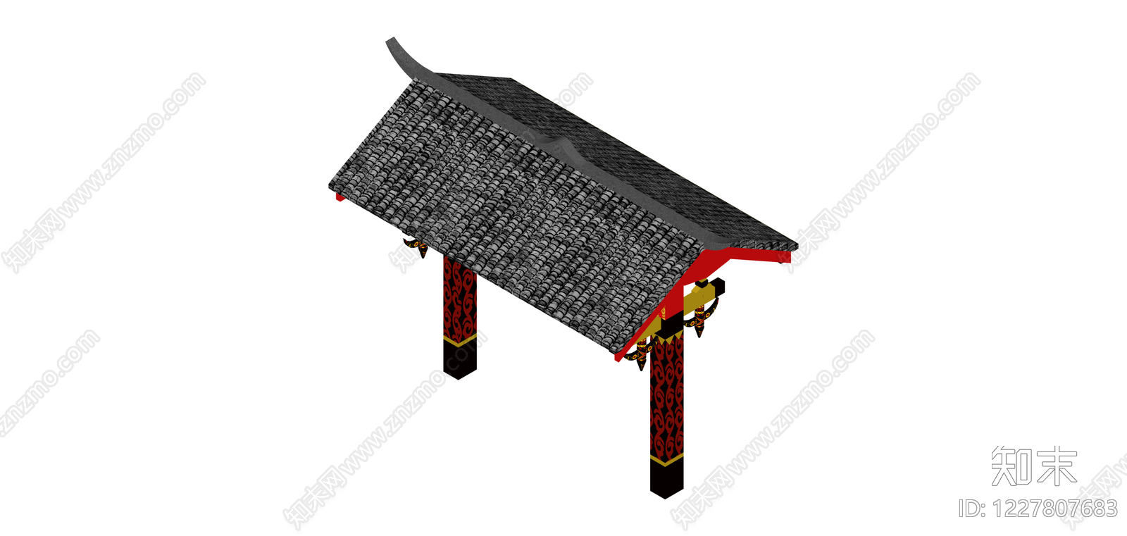 彝族人家牌坊建筑SU模型下载【ID:1227807683】