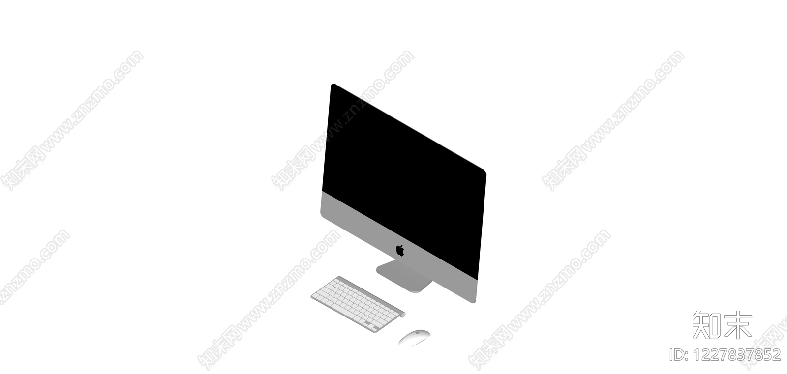 iMac一体机带键鼠SU模型下载【ID:1227837852】