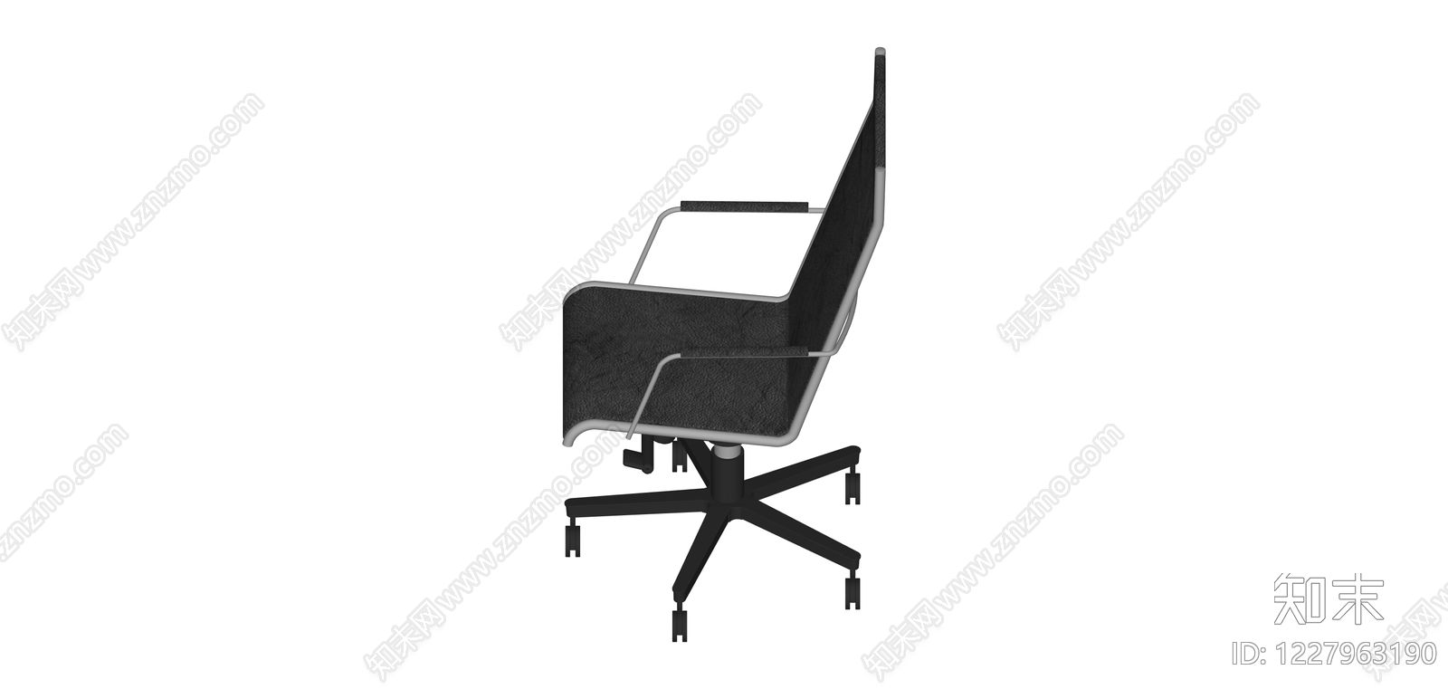 黑色办公转椅SU模型下载【ID:1227963190】