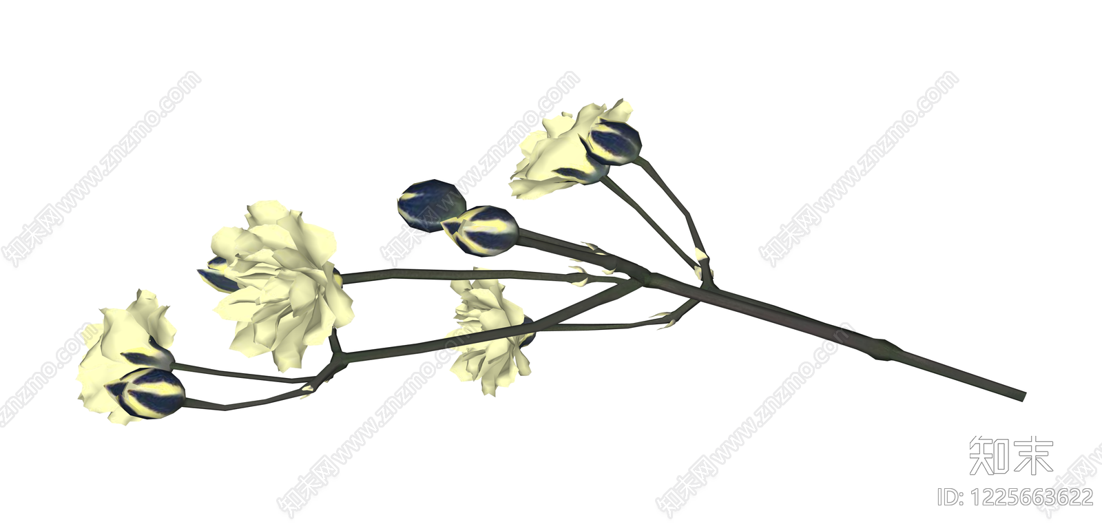 白色花艺组合模型SU模型下载【ID:1225663622】