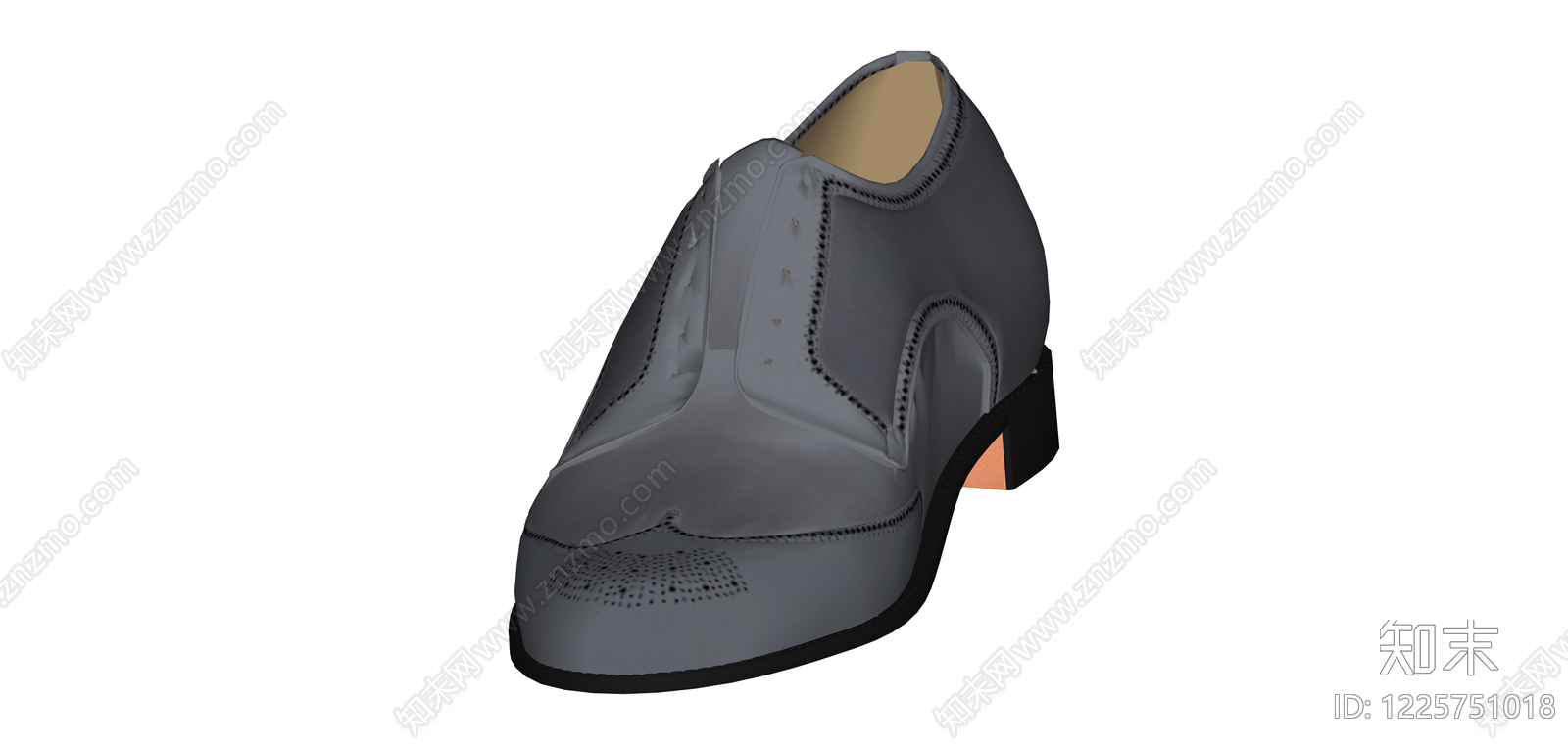 灰色男士皮鞋SU模型下载【ID:1225751018】