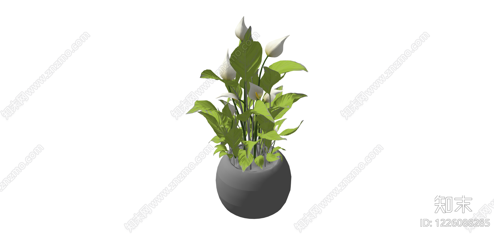 带盆绿植盆栽SU模型下载【ID:1226088285】