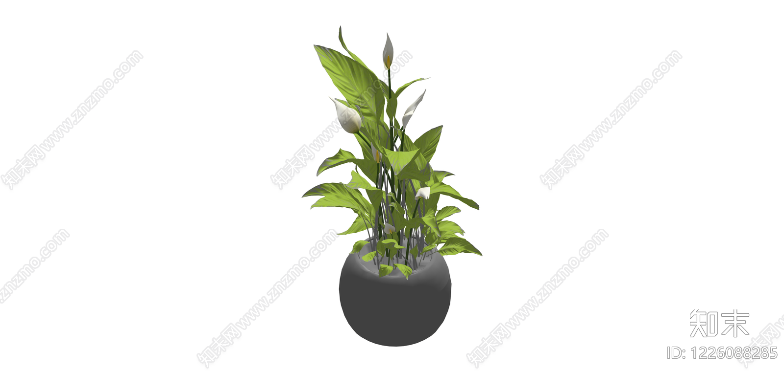 带盆绿植盆栽SU模型下载【ID:1226088285】