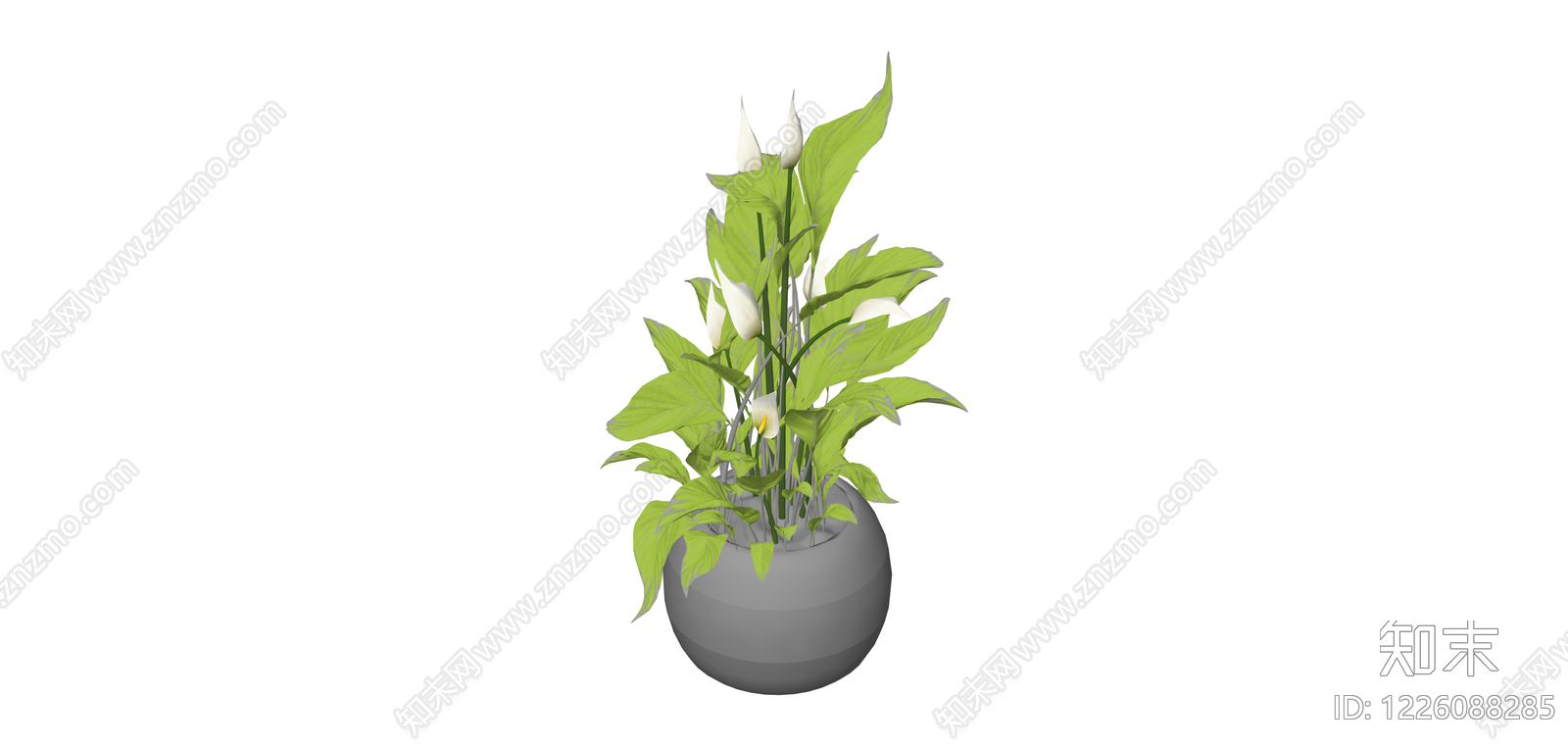 带盆绿植盆栽SU模型下载【ID:1226088285】