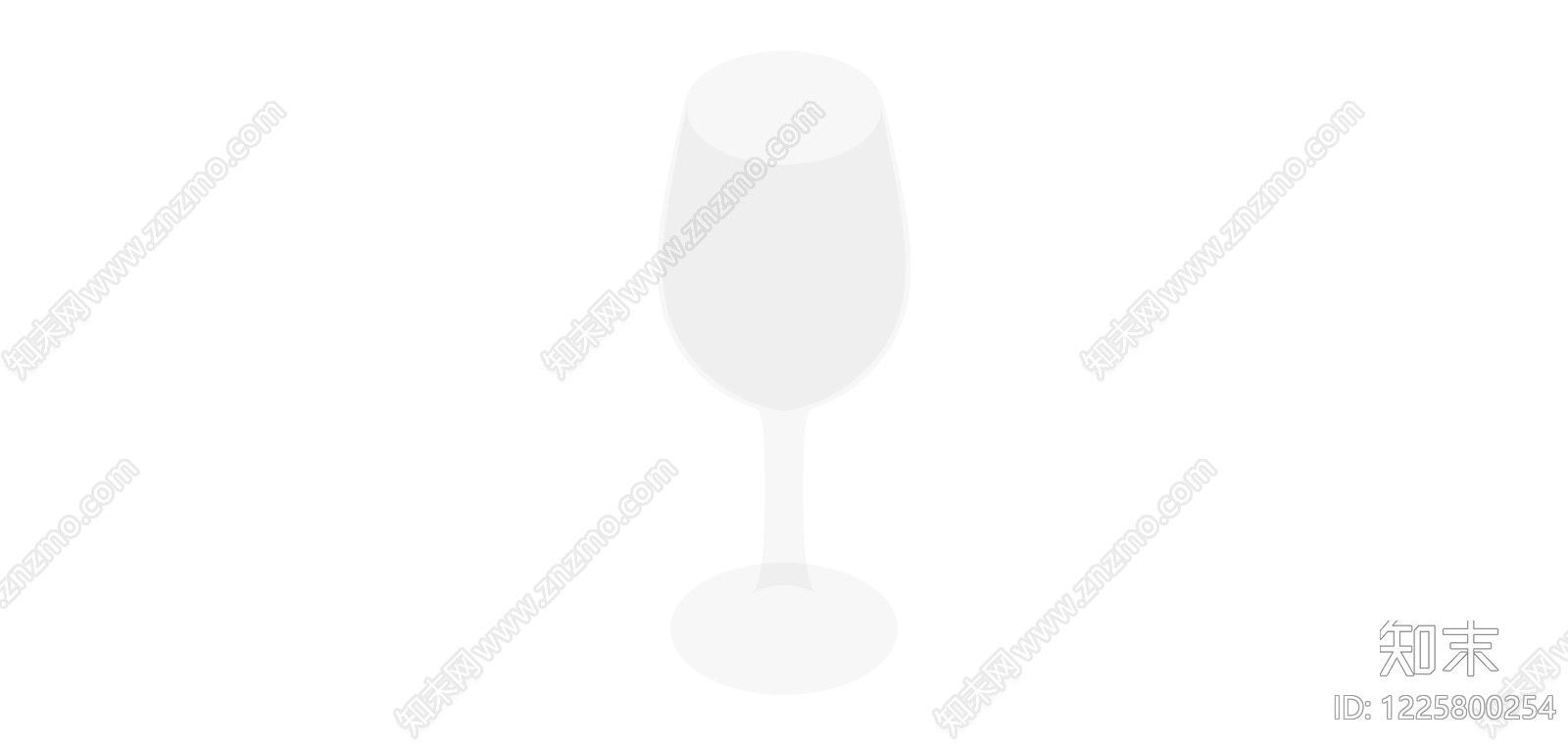 白模高脚酒杯SU模型下载【ID:1225800254】