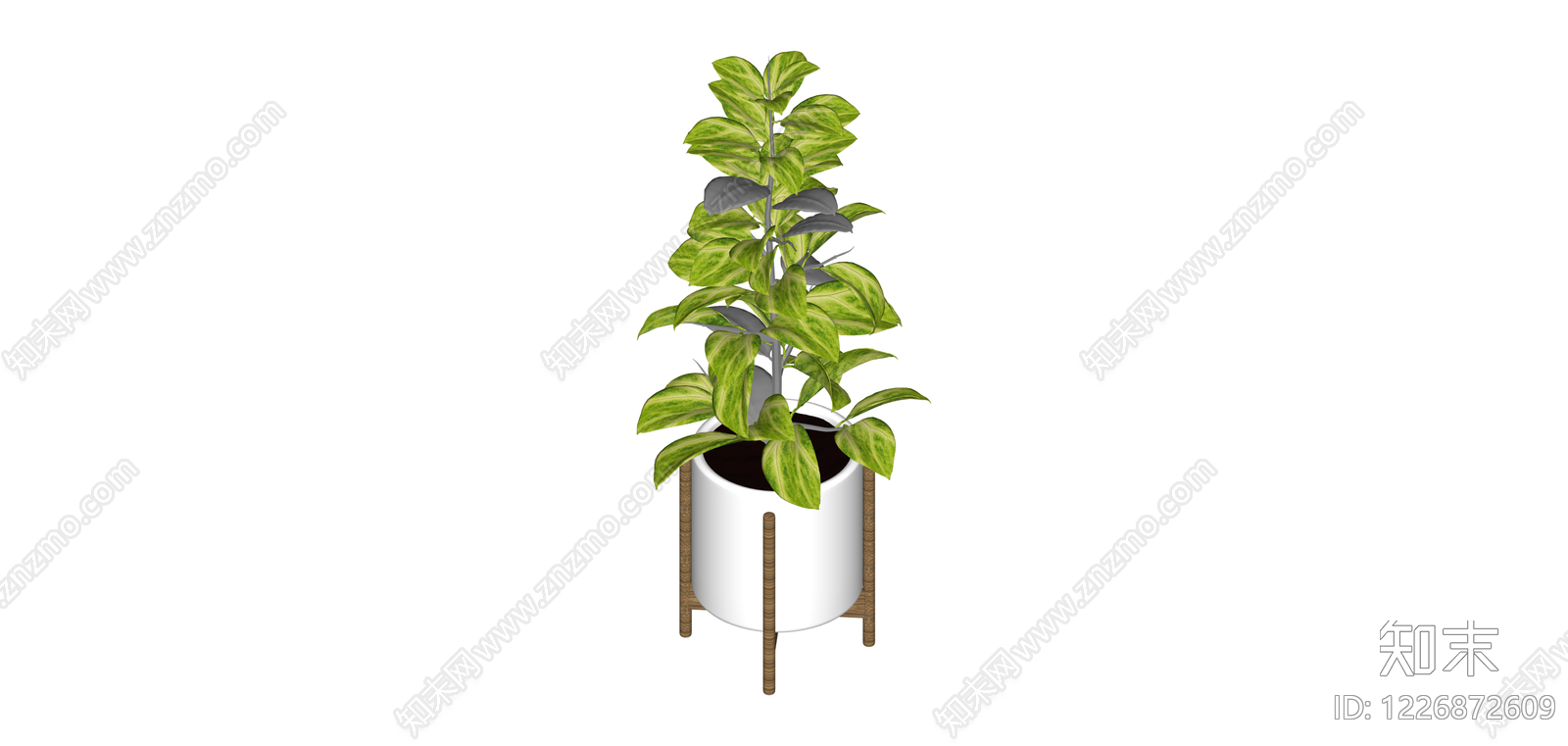 带盆绿植盆栽SU模型下载【ID:1226872609】