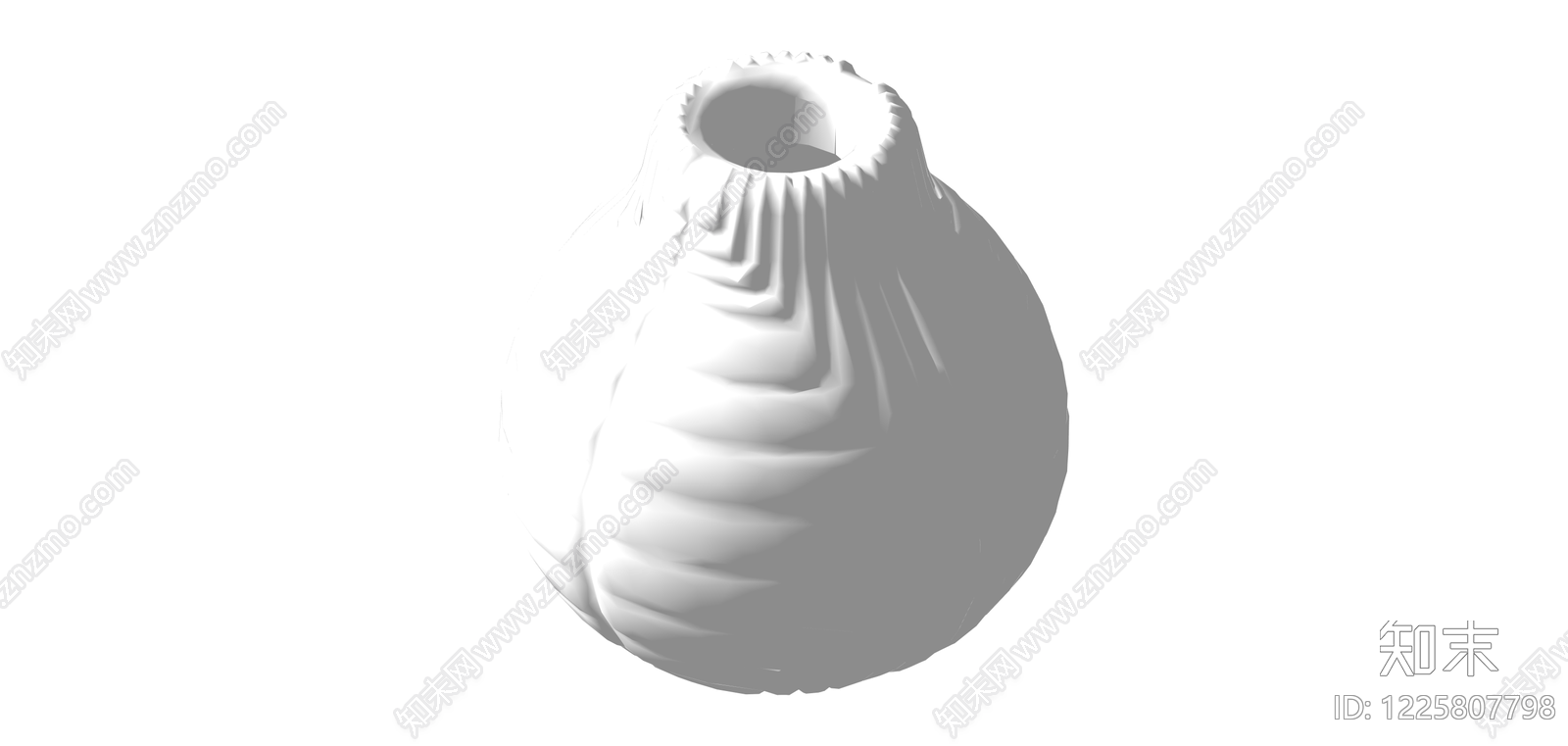 白色褶皱布艺灯罩SU模型下载【ID:1225807798】