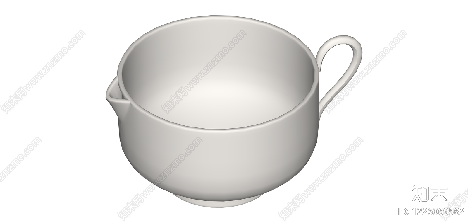 白色带嘴把手器皿SU模型下载【ID:1226069562】
