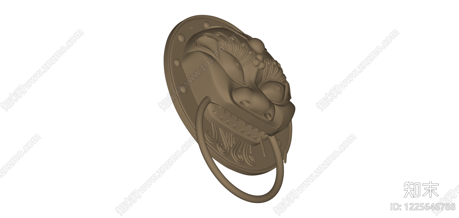 中式兽面门环SU模型下载【ID:1225646788】