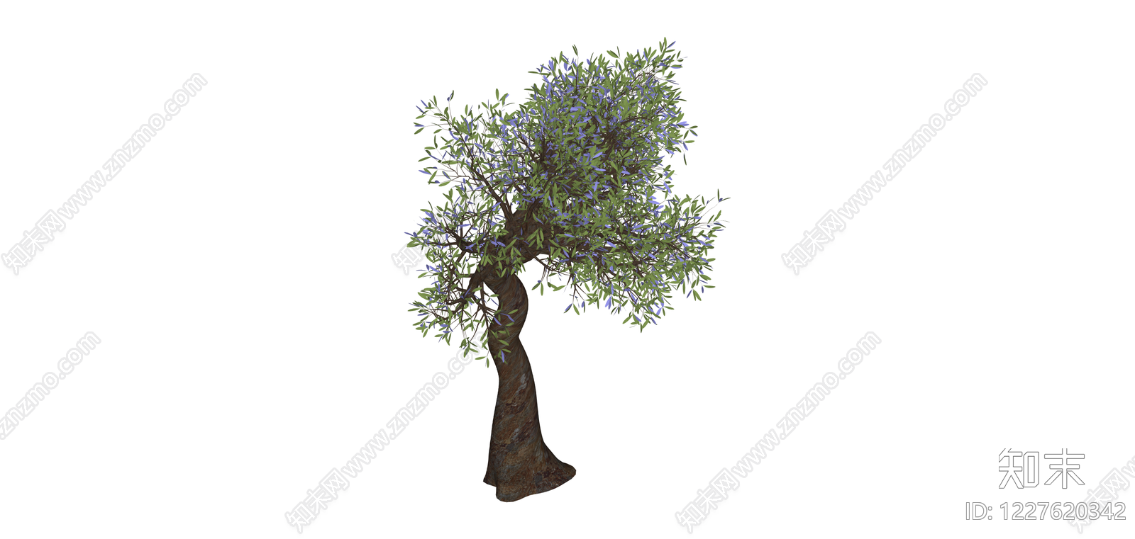 蓝花造型景观树SU模型下载【ID:1227620342】