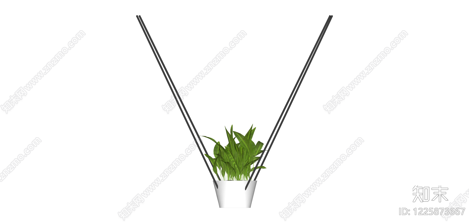 盆栽绿植带支架SU模型下载【ID:1225873667】