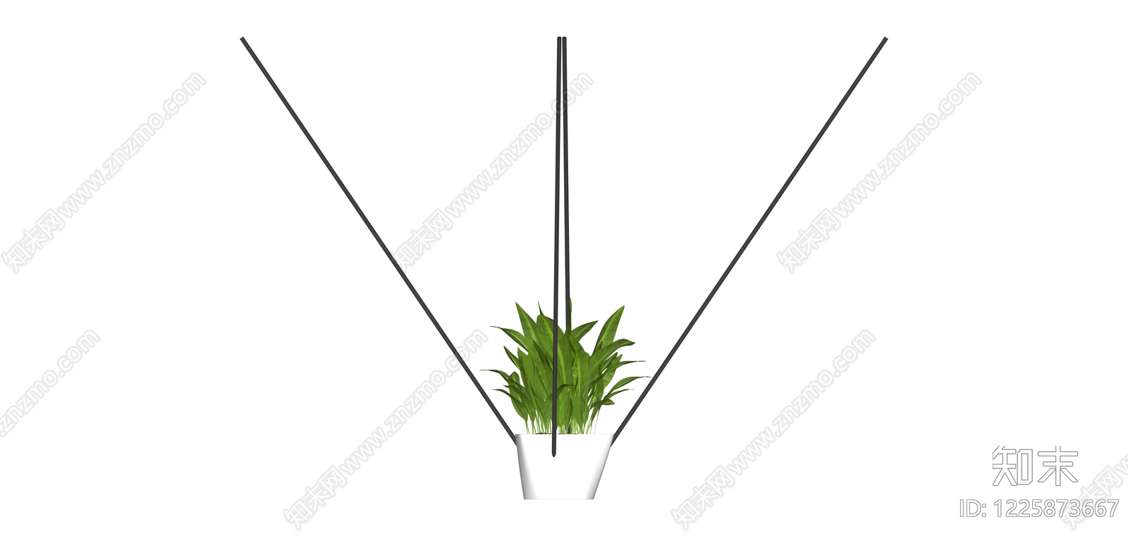 盆栽绿植带支架SU模型下载【ID:1225873667】