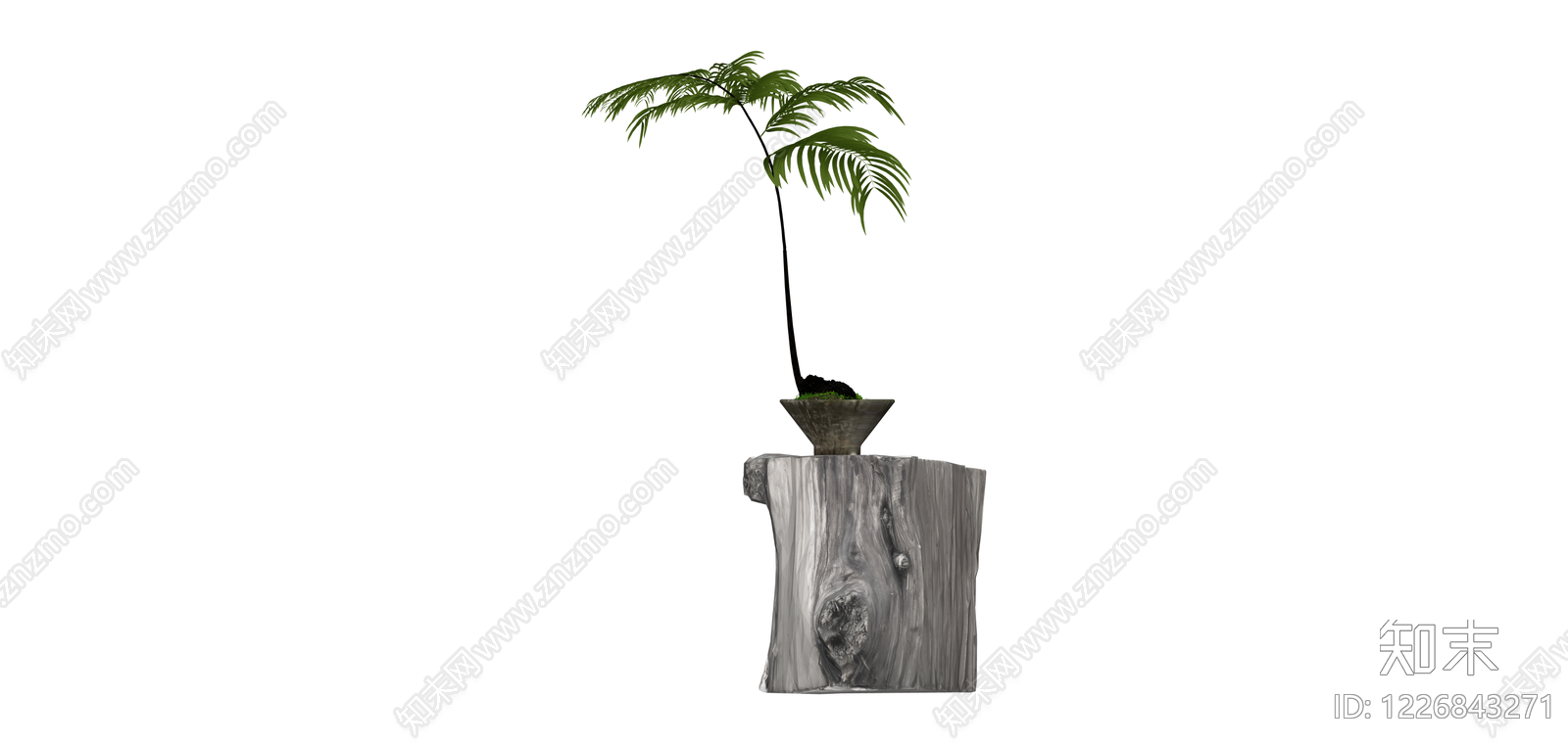 盆栽绿植景观小品SU模型下载【ID:1226843271】
