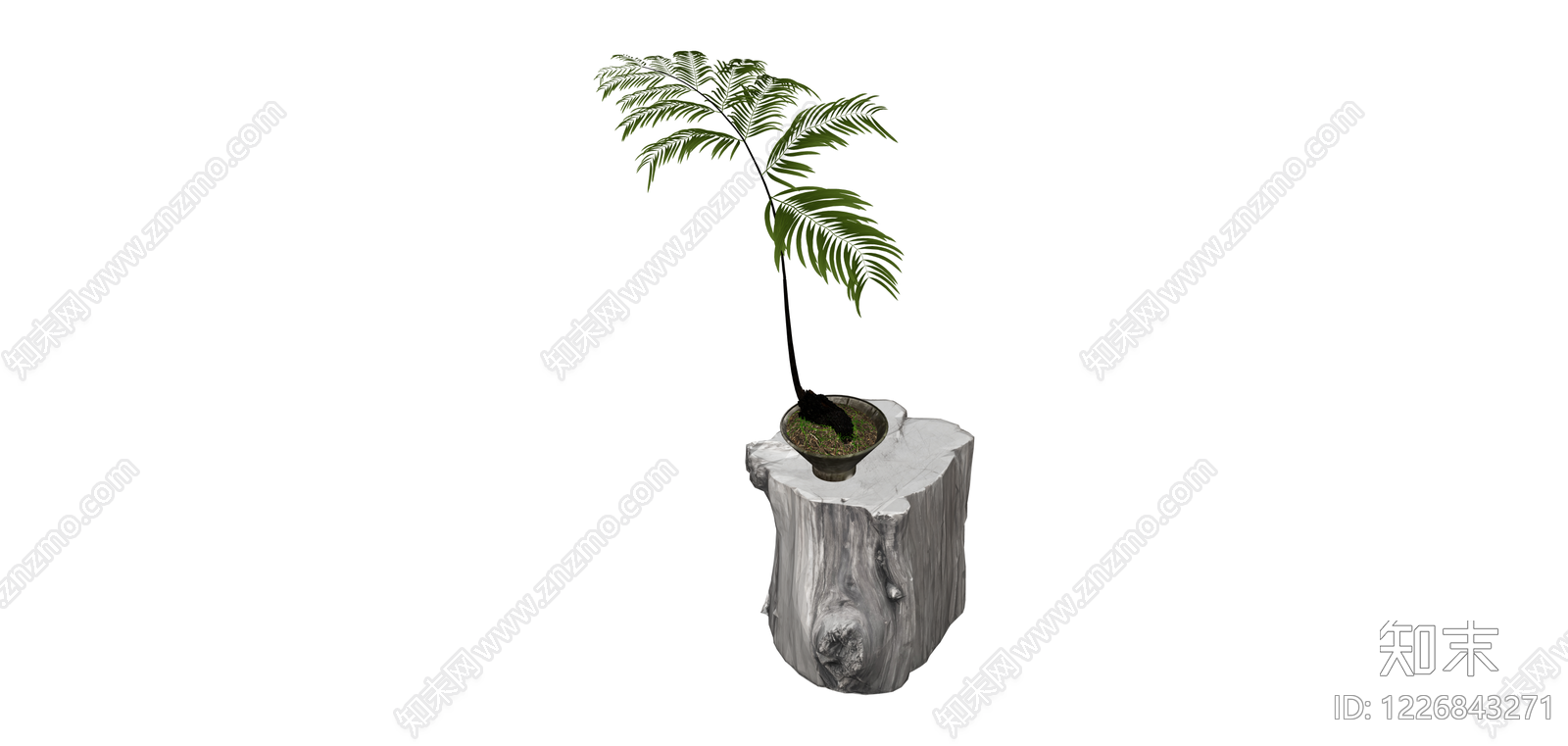 盆栽绿植景观小品SU模型下载【ID:1226843271】