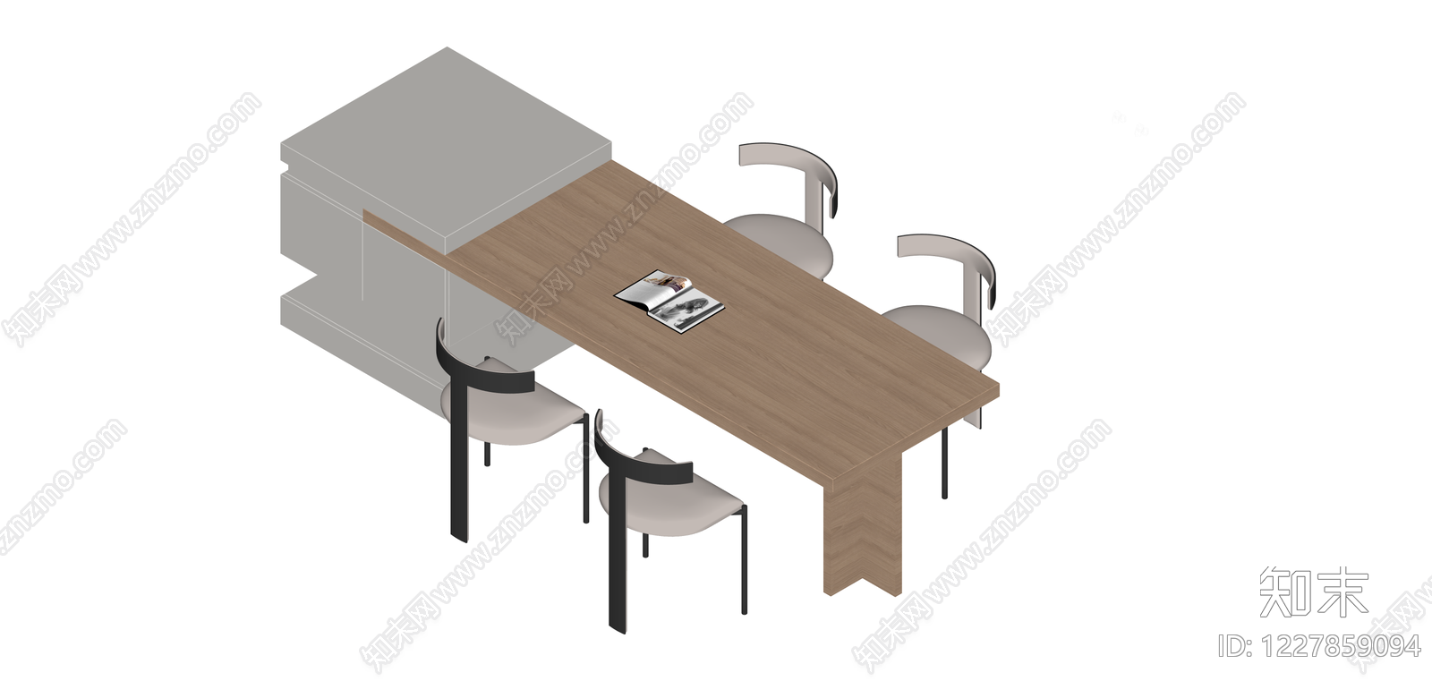 餐桌椅组合家具SU模型下载【ID:1227859094】