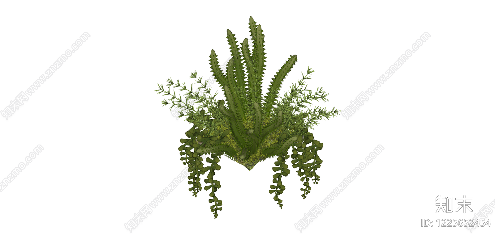 多肉盆栽绿植组合SU模型下载【ID:1225652454】