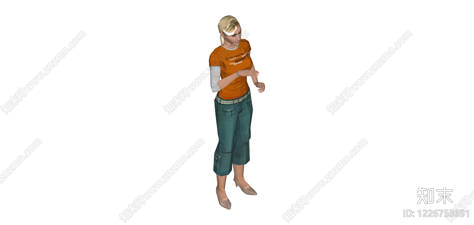 女性人物模型SU模型下载【ID:1226753691】