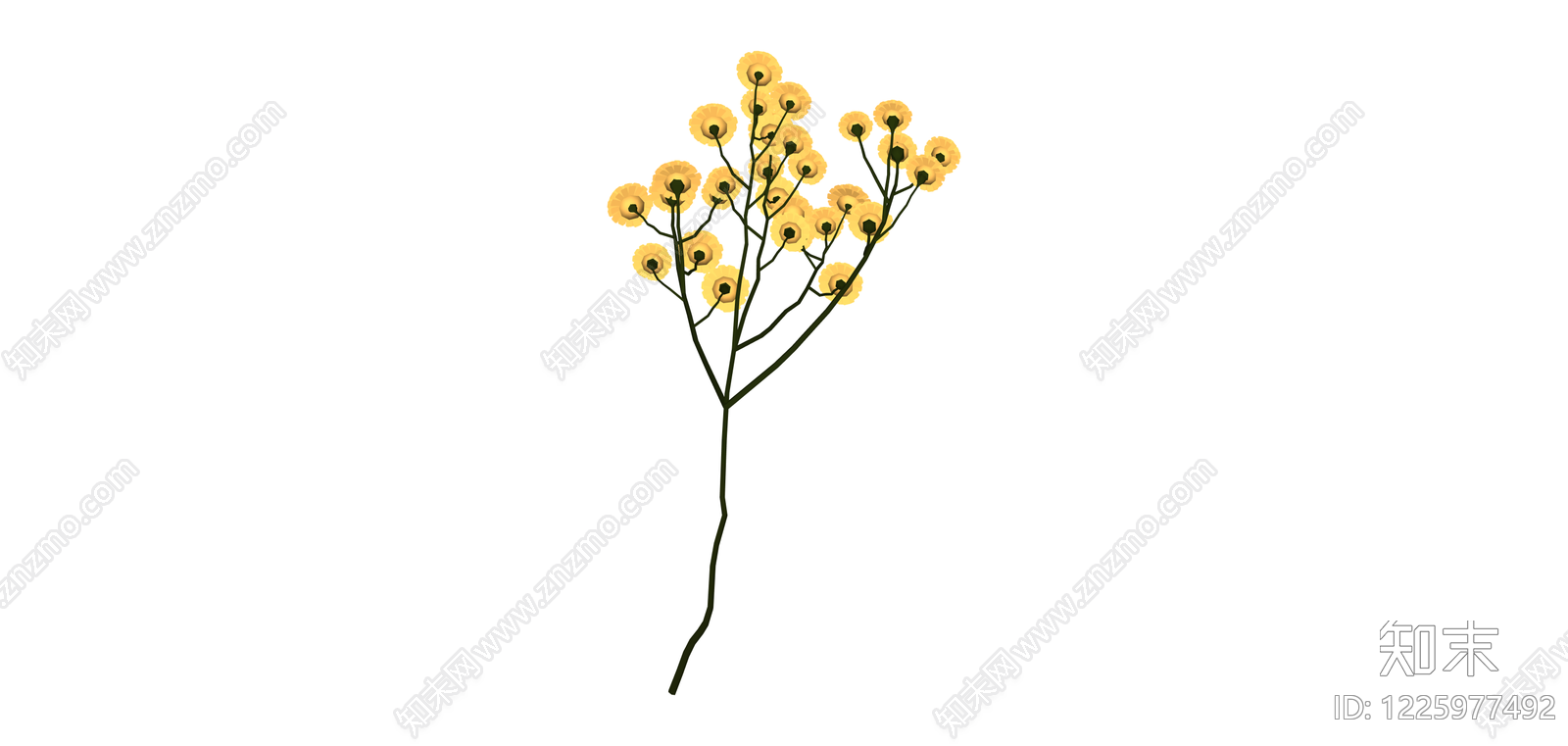 黄色花艺植物模型SU模型下载【ID:1225977492】