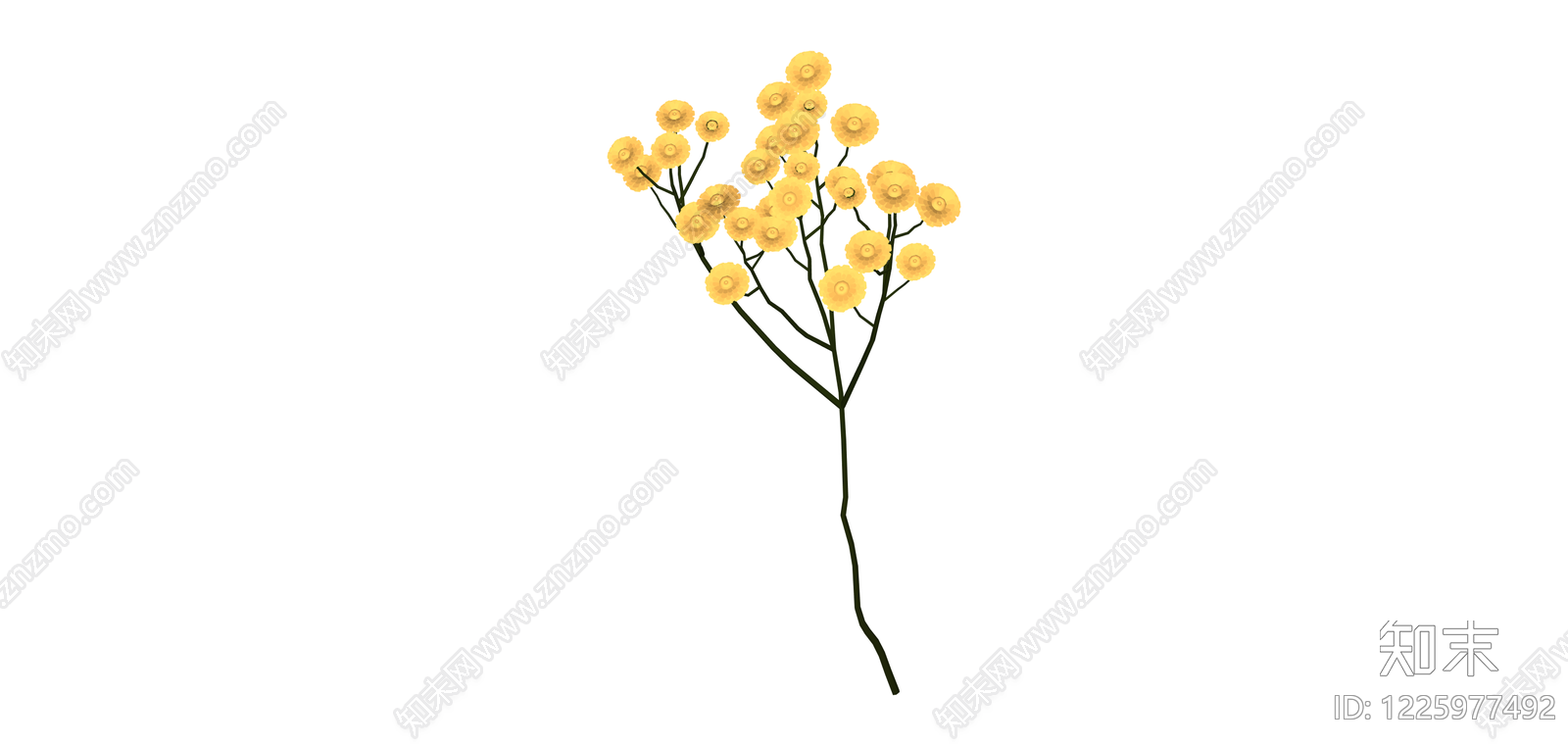 黄色花艺植物模型SU模型下载【ID:1225977492】