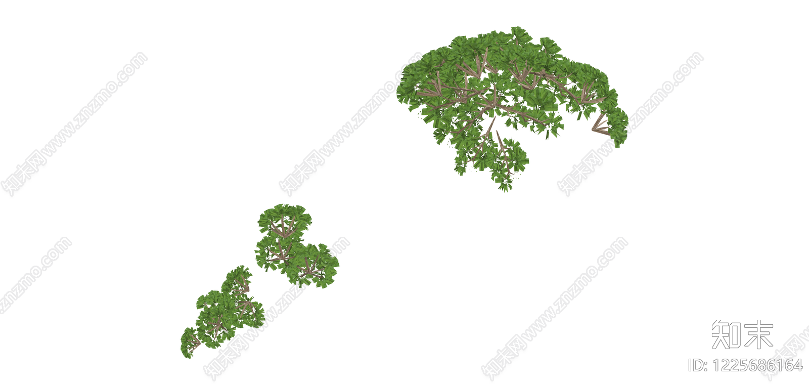 景观绿植组合模型SU模型下载【ID:1225686164】