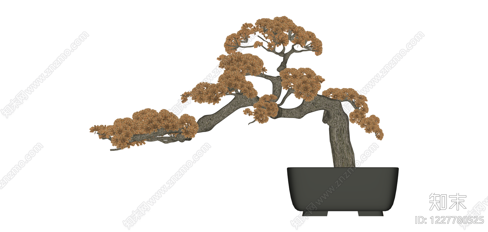 带盆造型盆景SU模型下载【ID:1227780525】