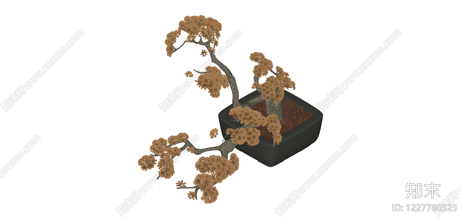 带盆造型盆景SU模型下载【ID:1227780525】