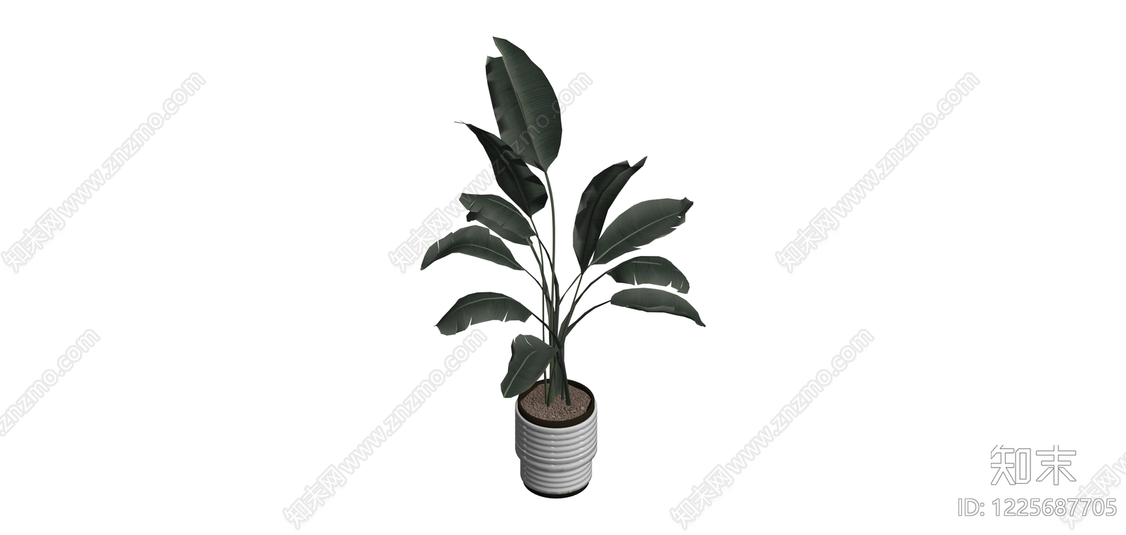 带盆绿植盆栽SU模型下载【ID:1225687705】