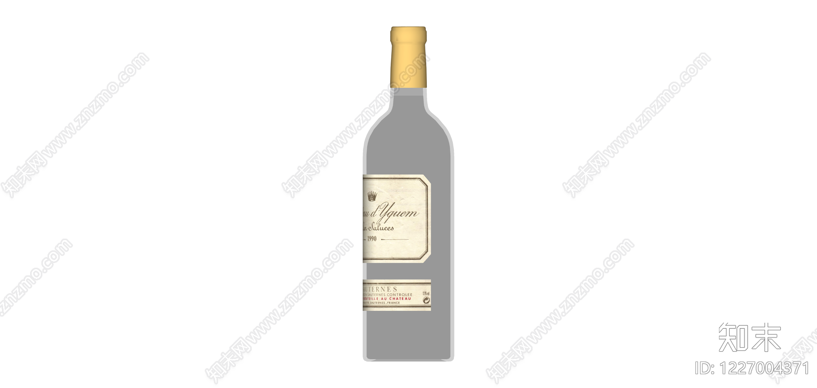 苏玳甜白葡萄酒瓶SU模型下载【ID:1227004371】