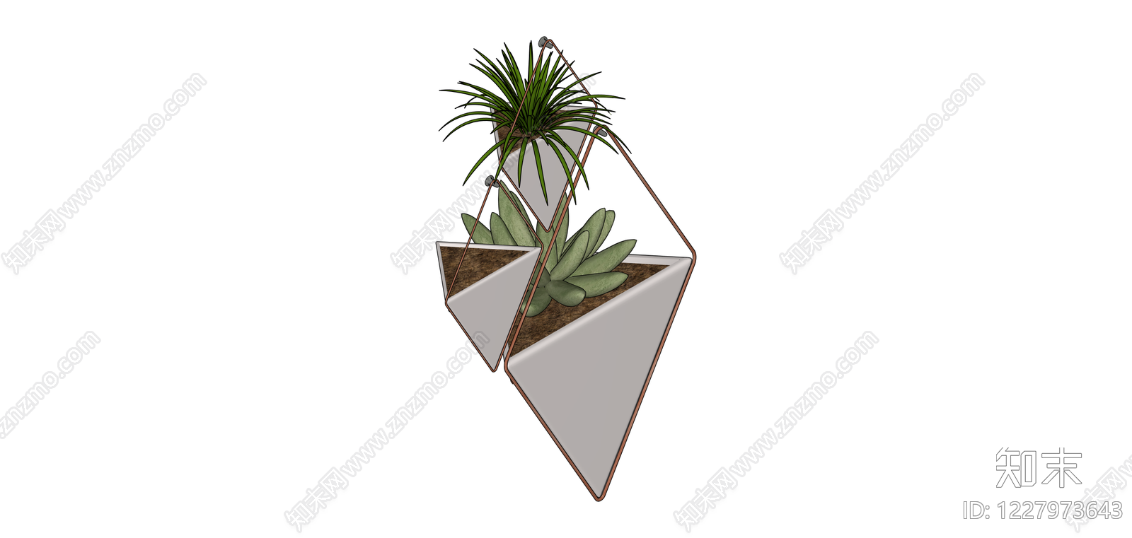 几何金属悬挂花架SU模型下载【ID:1227973643】