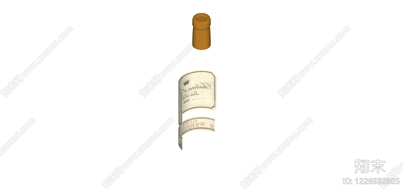 1990年滴金酒庄酒瓶SU模型下载【ID:1226932605】