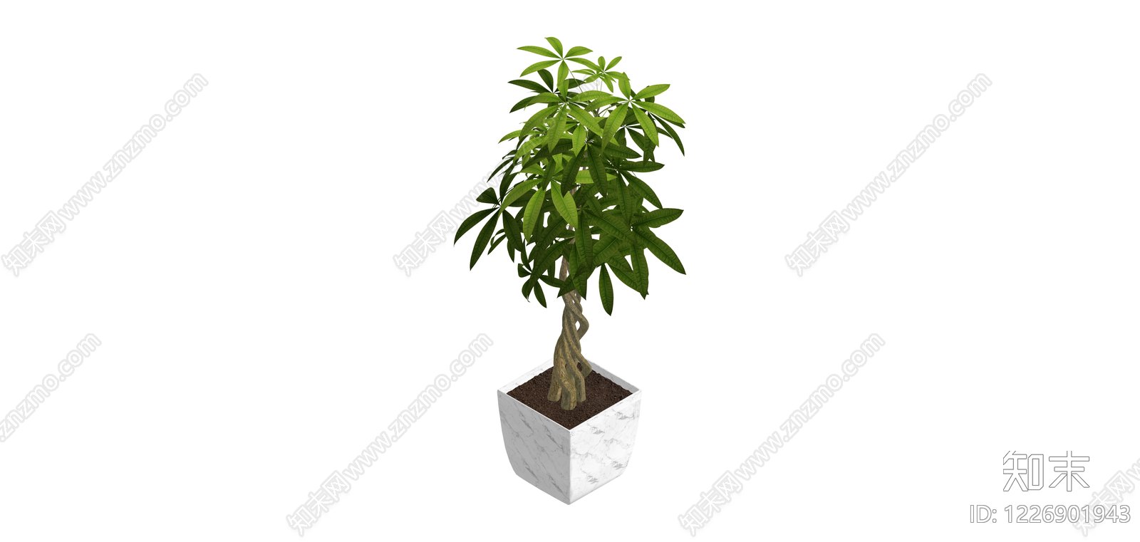 编织干盆栽绿植SU模型下载【ID:1226901943】