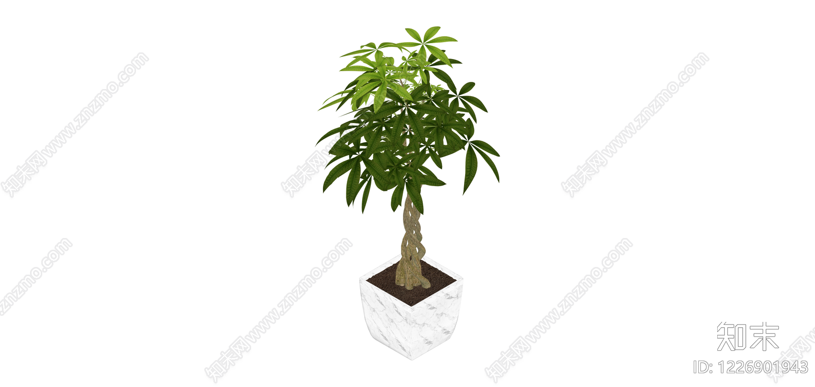 编织干盆栽绿植SU模型下载【ID:1226901943】