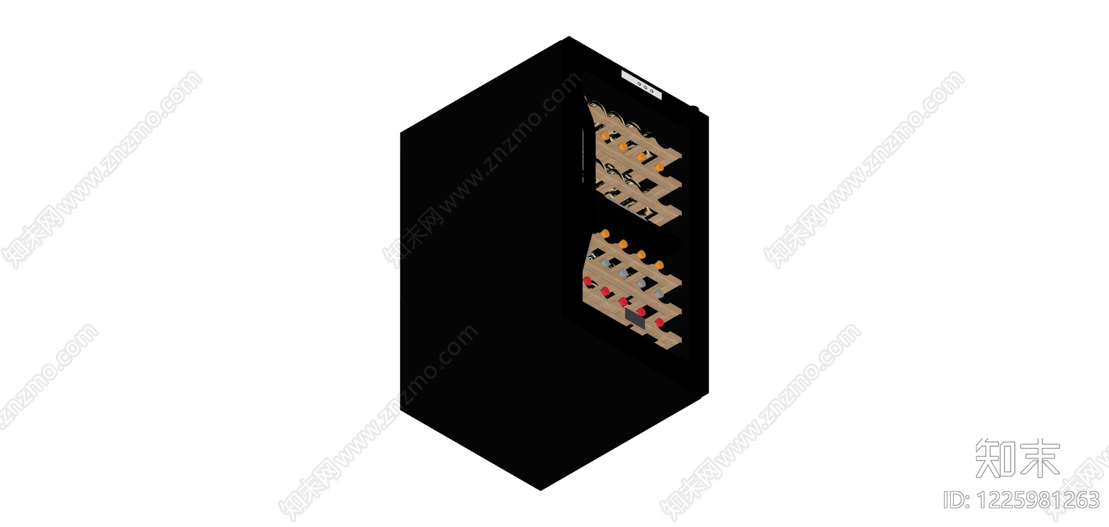 黑色双温酒柜SU模型下载【ID:1225981263】