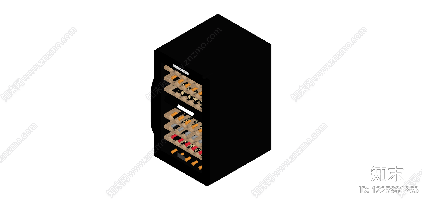 黑色双温酒柜SU模型下载【ID:1225981263】