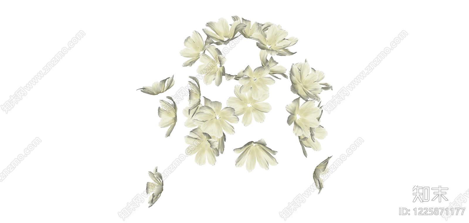 白色花艺组合SU模型下载【ID:1225871177】