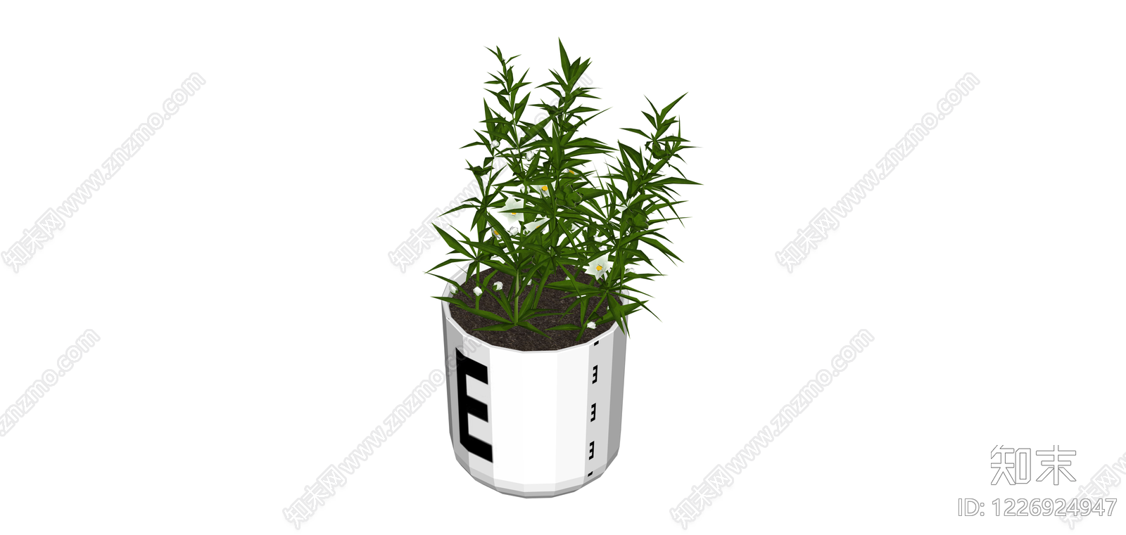 带盆绿植盆栽模型SU模型下载【ID:1226924947】