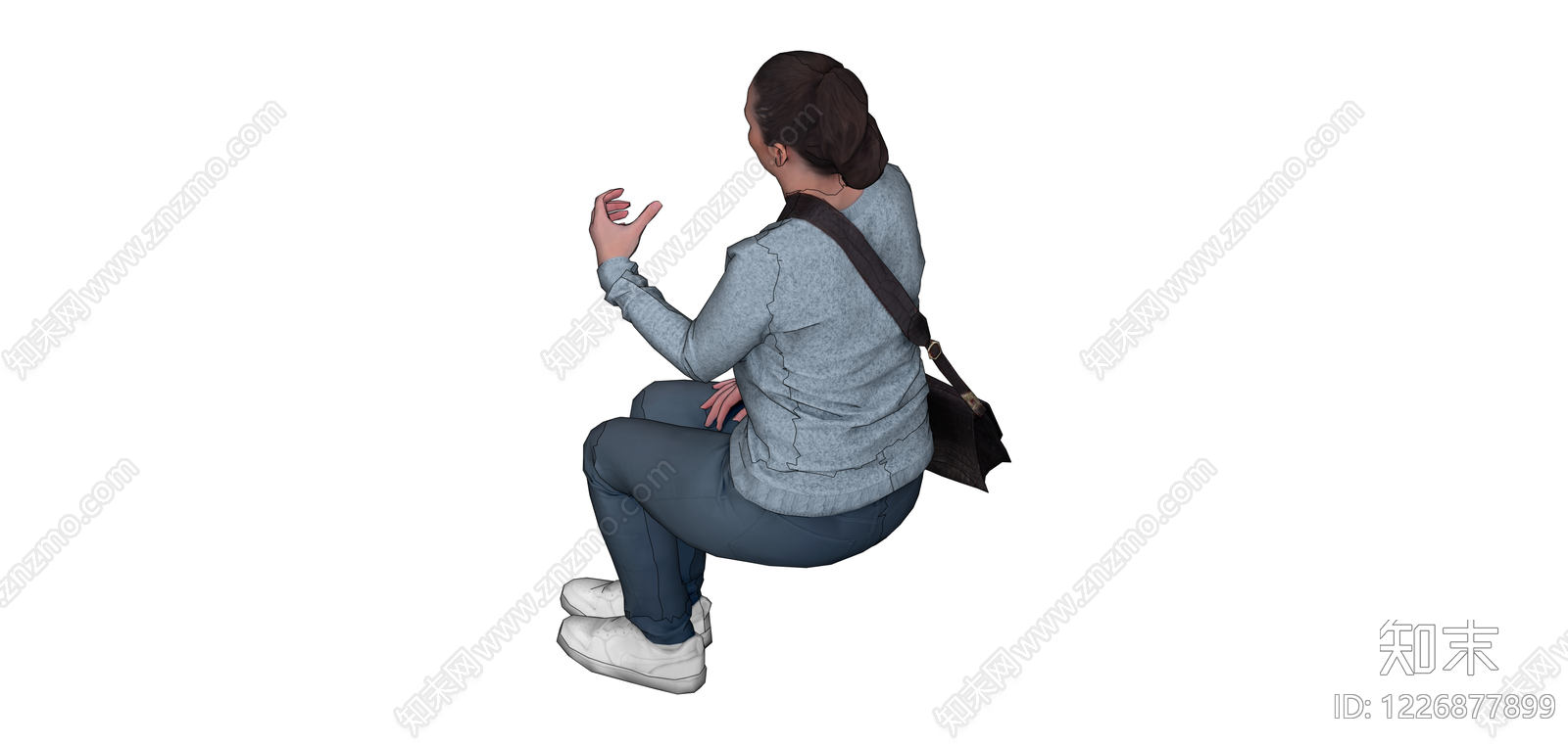 背身站立女性人物SU模型下载【ID:1226877899】
