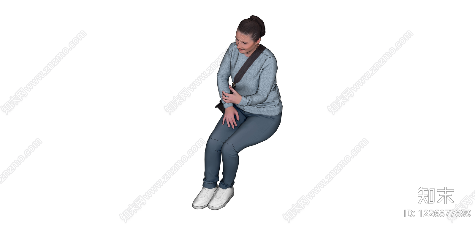 背身站立女性人物SU模型下载【ID:1226877899】