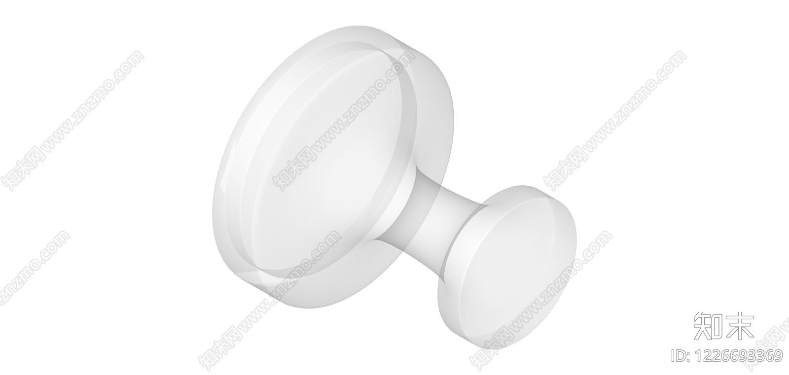 双头壁灯/吸顶灯白模SU模型下载【ID:1226693369】