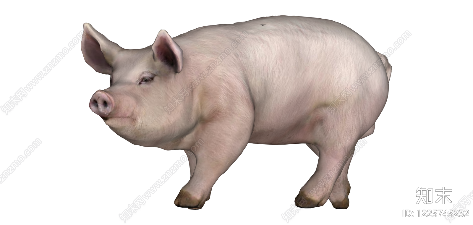 粉色家猪3D模型SU模型下载【ID:1225745232】