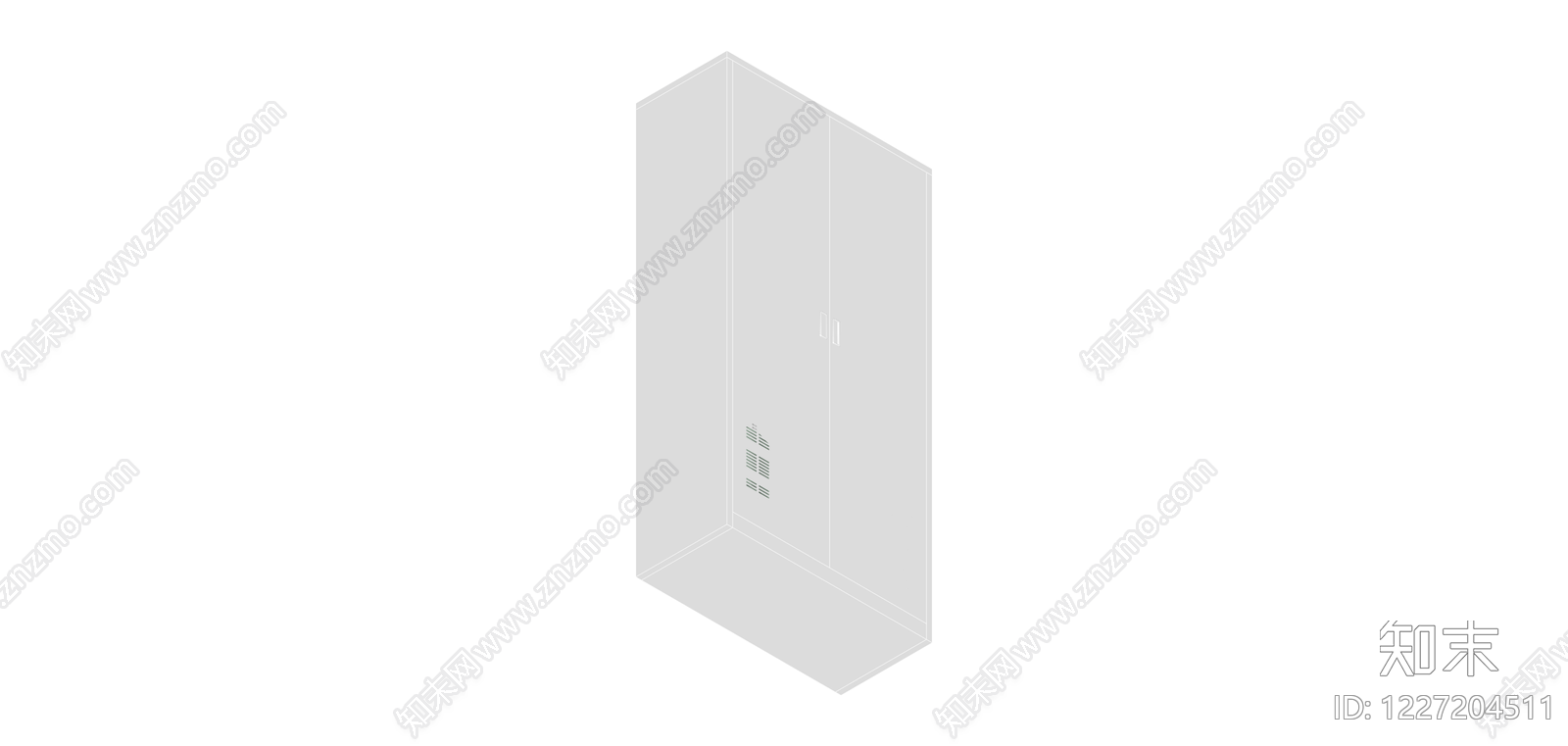 白色双门衣柜SU模型下载【ID:1227204511】