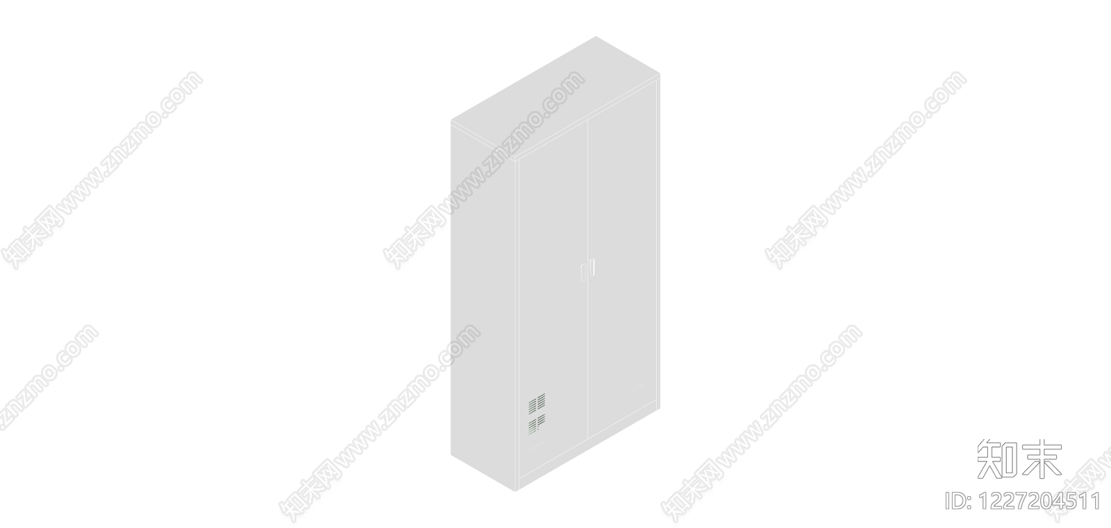 白色双门衣柜SU模型下载【ID:1227204511】