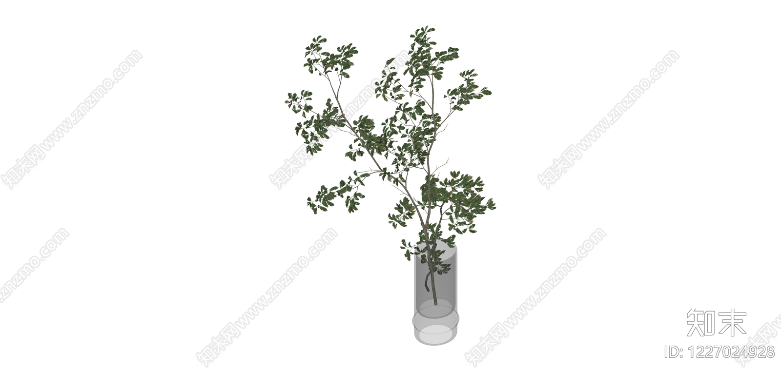 带花瓶绿植盆栽SU模型下载【ID:1227024928】
