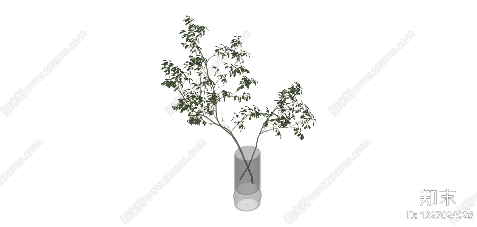带花瓶绿植盆栽SU模型下载【ID:1227024928】