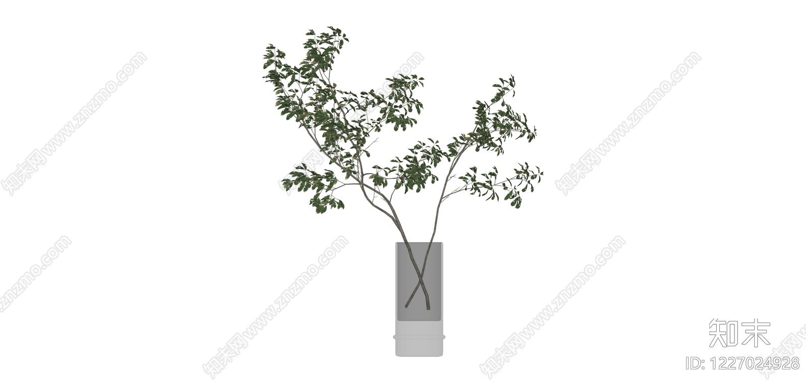 带花瓶绿植盆栽SU模型下载【ID:1227024928】