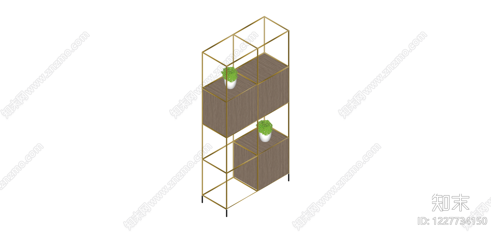 金色金属框书架SU模型下载【ID:1227734150】